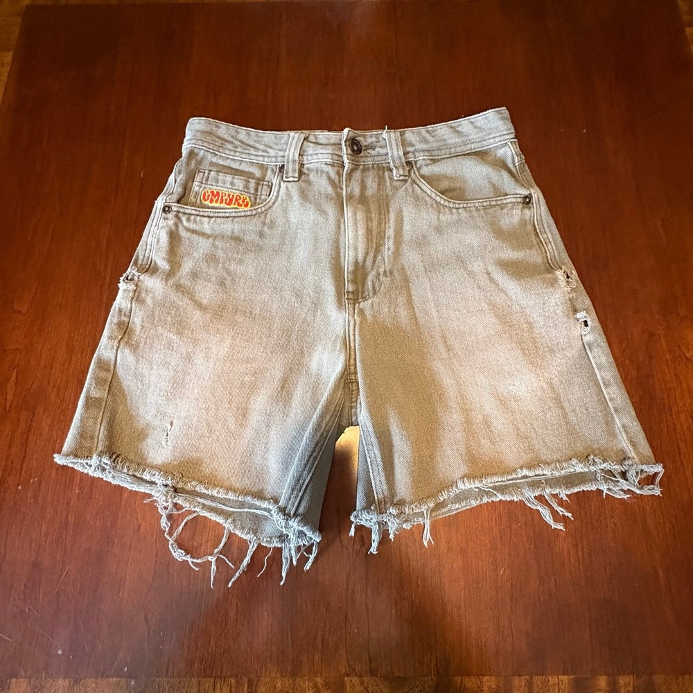 Empyre Denim Cutoff Shorts Gray Distressed Frayed Hem Y2K Skater Size 28